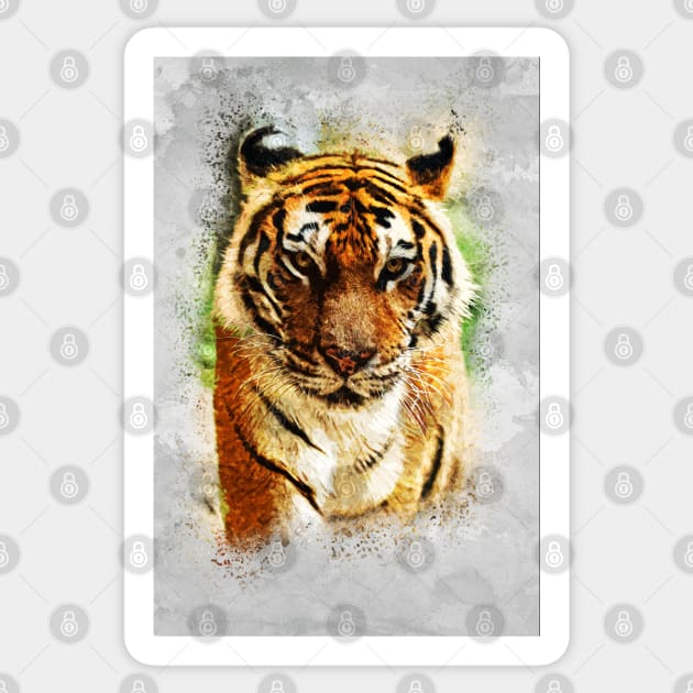 Magnificent Bengal TIGER Abstract Watercolor artwork for the animal lovers Sticker by Naumovski